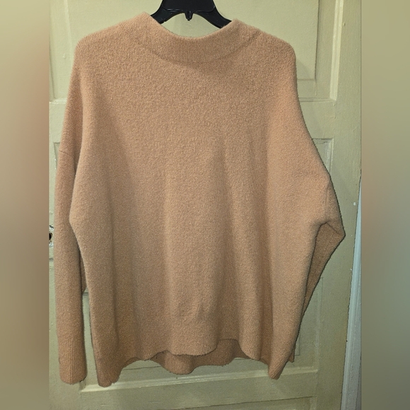 Lark & Ro Mock Neck Pullover Wool Blend Camel Tan Sweater - Picture 1 of 5